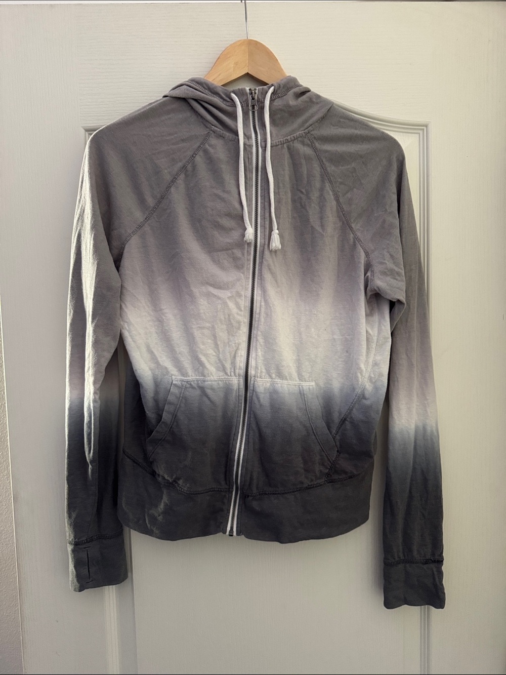 Ombre Gray Zip-Up Hoodie